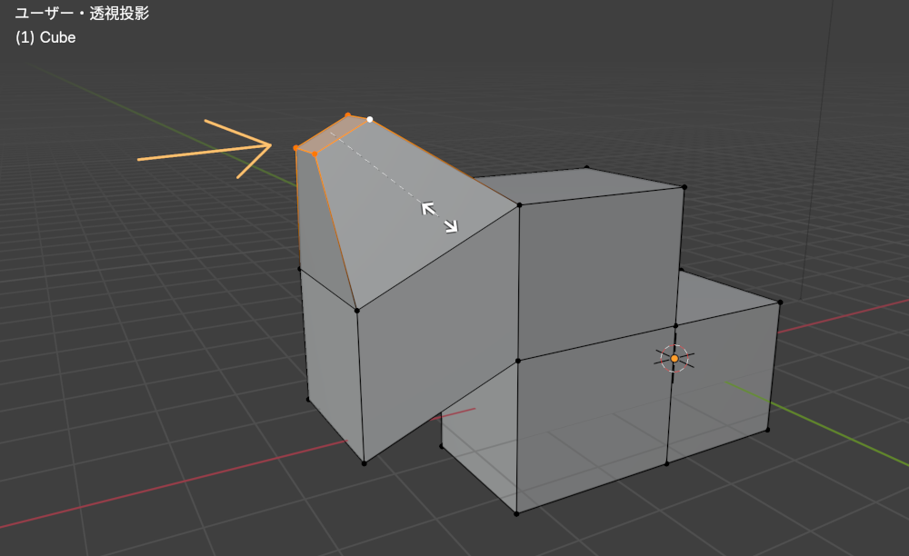 Blenderで面を押し出す方法１０