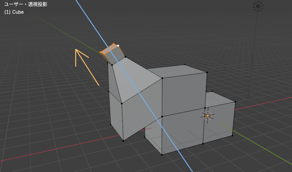 Blenderで面を押し出す方法１１