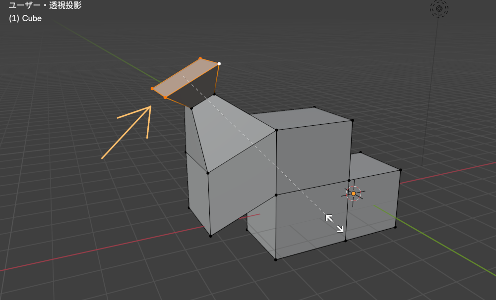 Blenderで面を押し出す方法１２