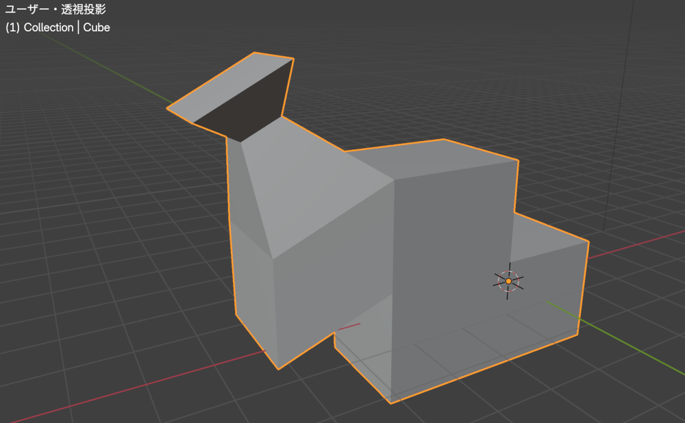Blenderで面を押し出す方法１３