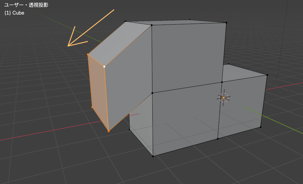 Blenderで面を押し出す方法７