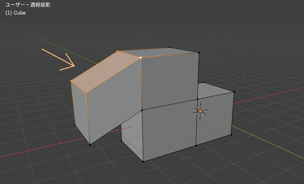 Blenderで面を押し出す方法８