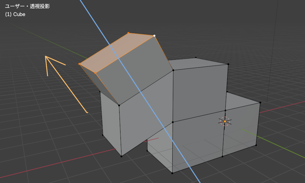 Blenderで面を押し出す方法９