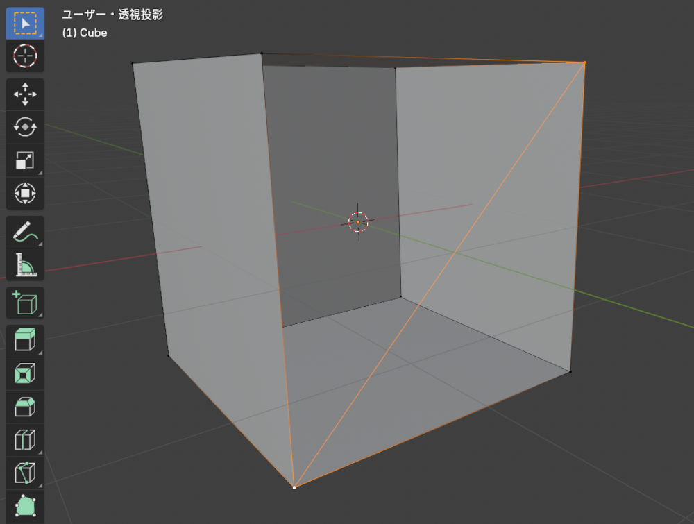 Blenderで頂点を追加する方法　５